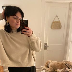 Cream oversized free people sweater